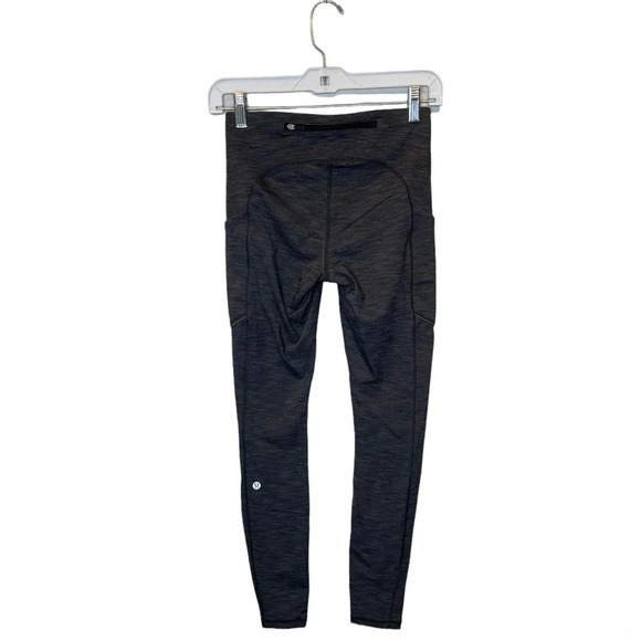 Lululemon Speed Up Tight *Full-On Luxtreme Brushed 28"Heathered Black Size 4 - Picture 6 of 14